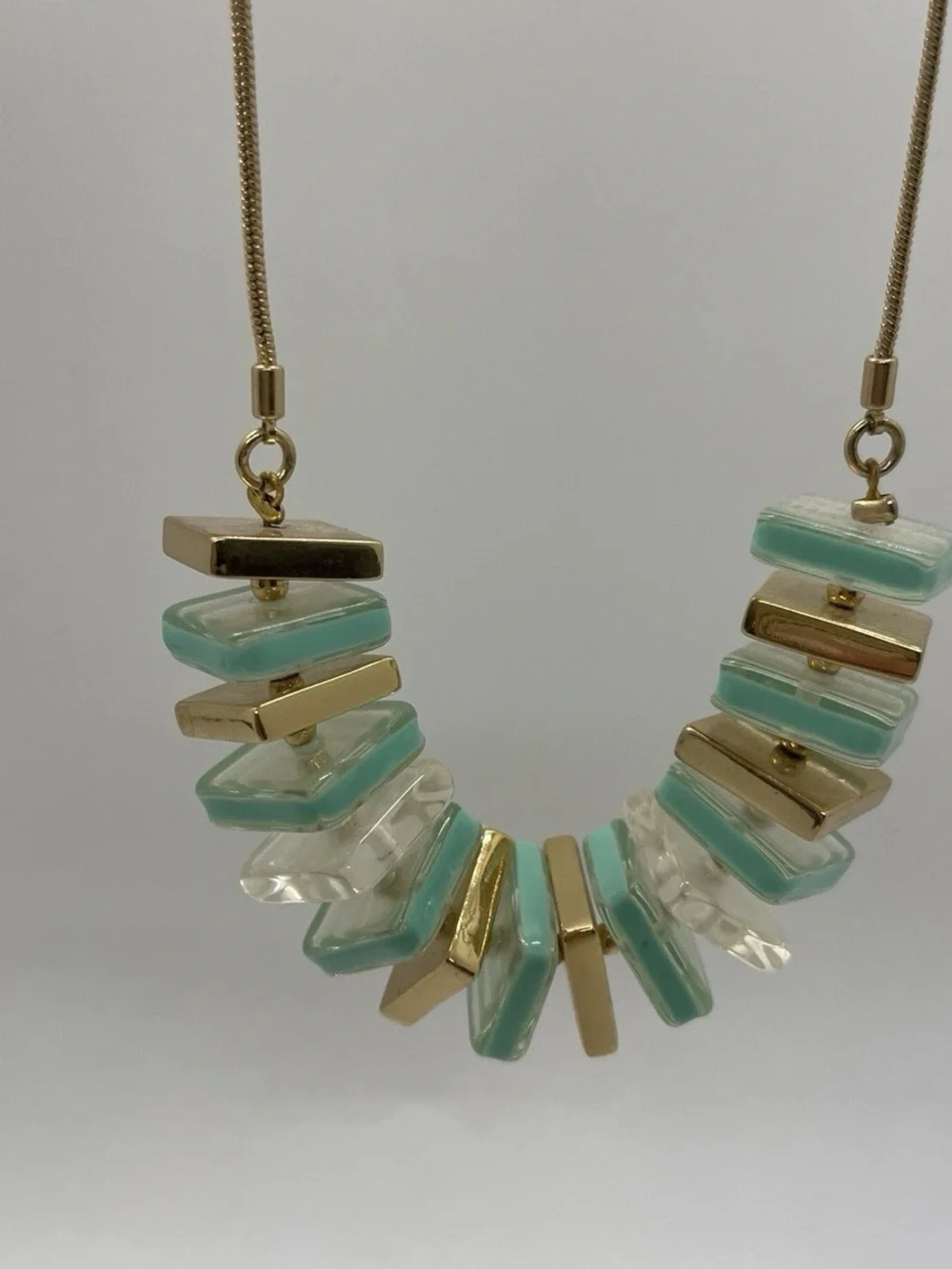 Kate Spade ♠️ Gold, Turquoise & Clear Bead Statement Necklace